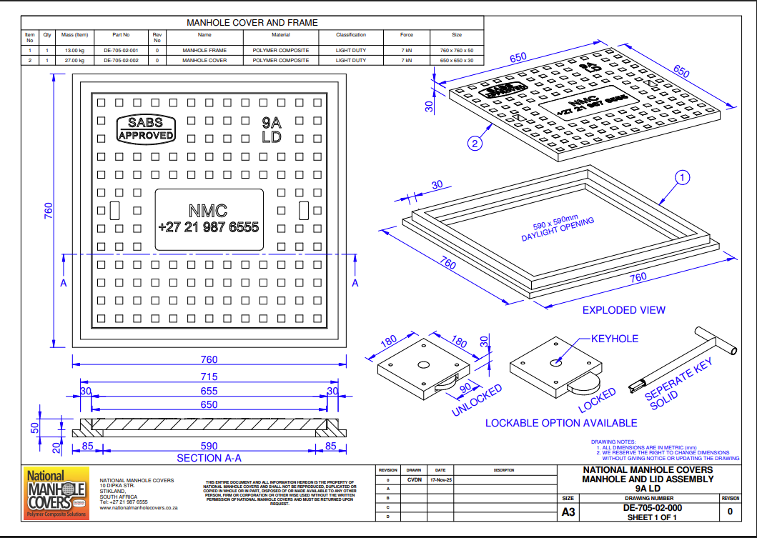 9A Square Light Duty Cover and Frame - Image 2