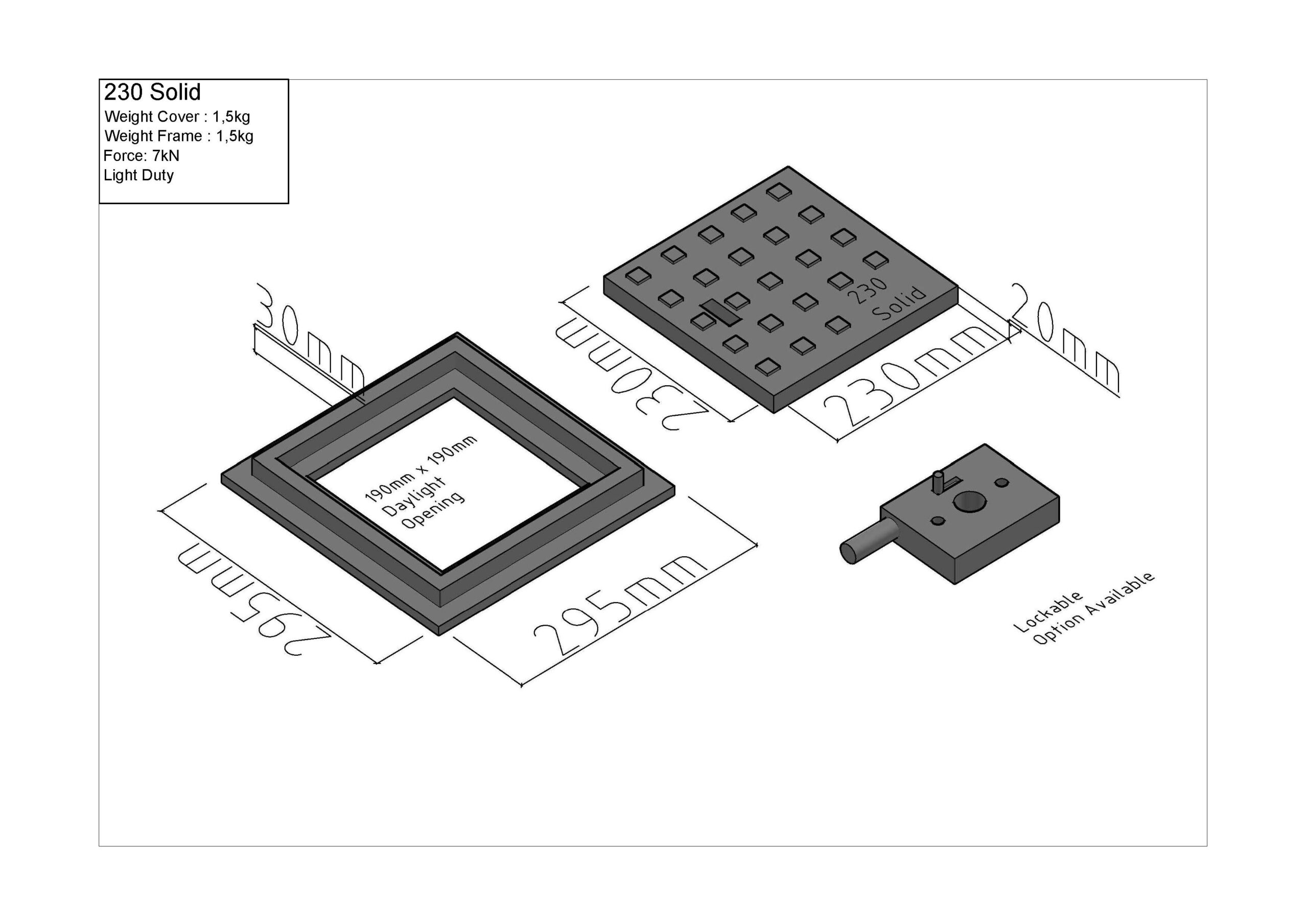 230 SQ Solid Light Duty Cover and Frame - Image 5