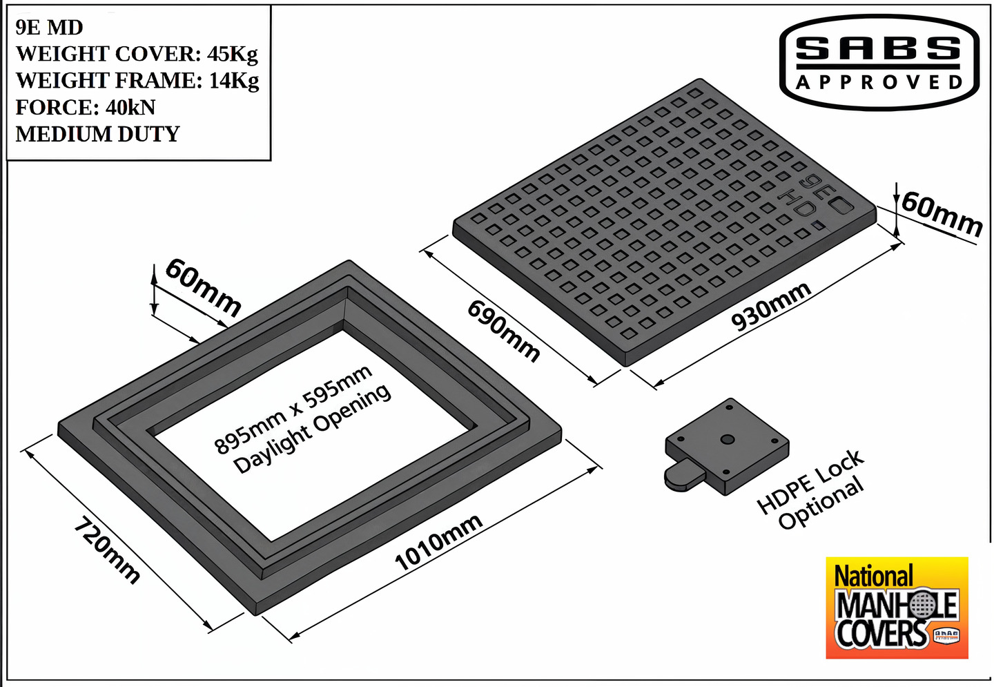 9E Medium Duty Cover and Frame - Image 2